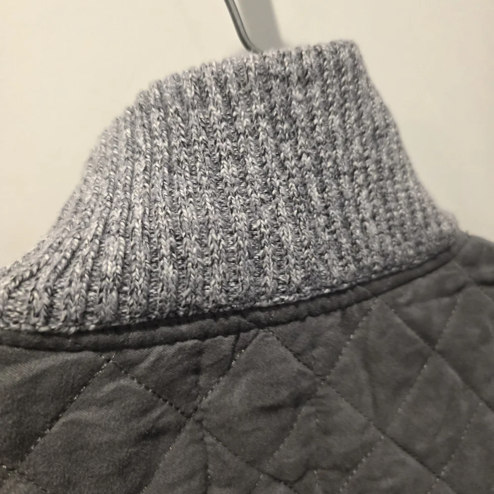 Scott James Mens Luxury Jacket M Gray Quilted Full Zip Plaid Lined Polished - Picture 12 of 13